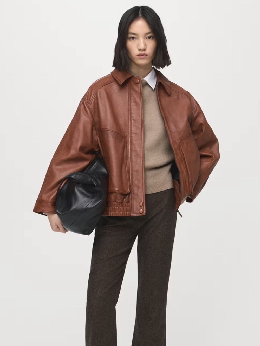 MNG oversized leather jacket - Picture 3 of 8